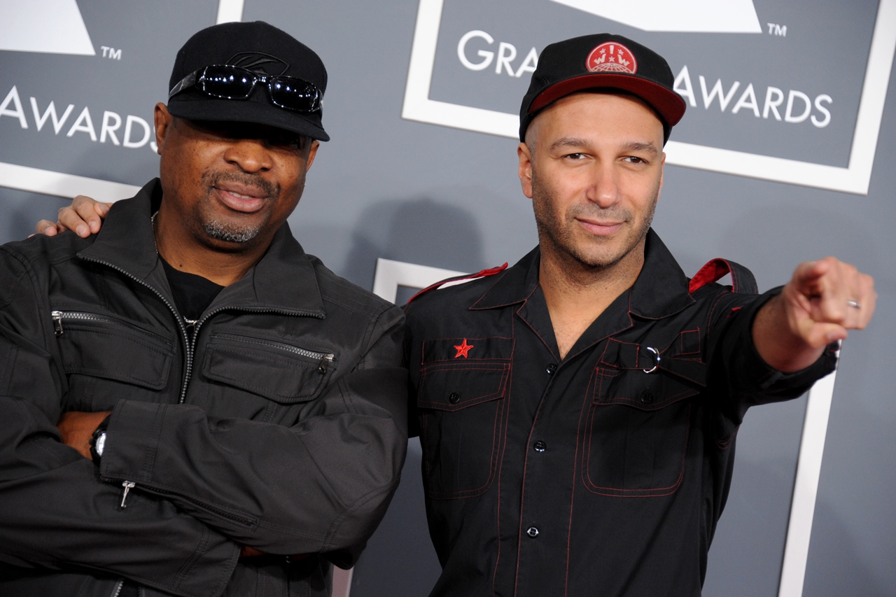 Tom Morello (Rage Against the Machine) e Chuck D (Public Enemy) na premiação do Grammy de 2013