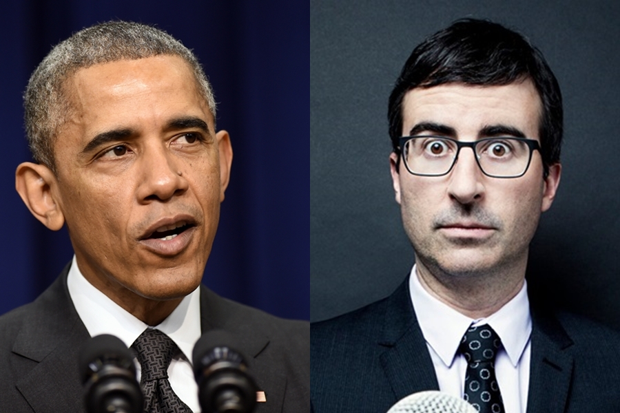 O presidente dos Estados Unidos, Barack Obama, e o apresentador de TV, John Oliver