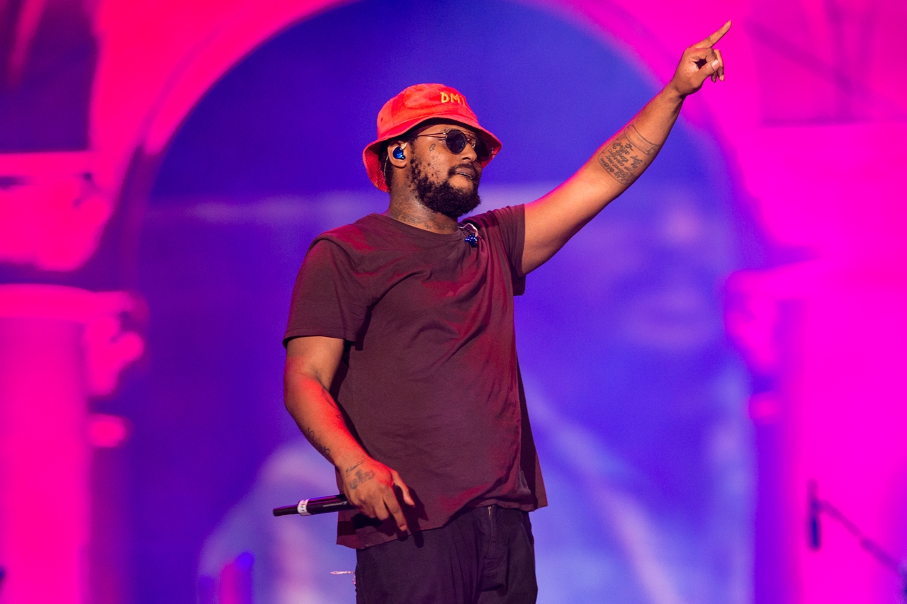 O rapper norte-americano Schoolboy Q em show no Made In America Festival, em 2014