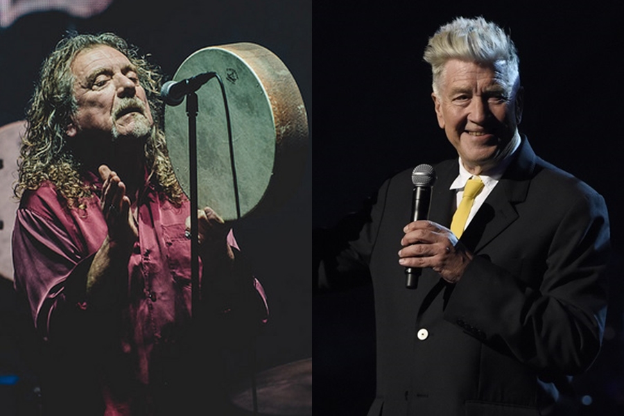 O cineasta David Lycnh e o cantor Robert Plant (ex-Led Zeppelin)