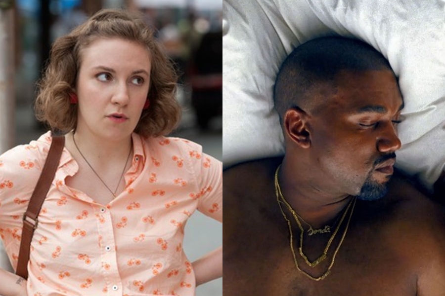 A criadora e estrela de Girls, Lena Dunham, e o rapper Kanye West