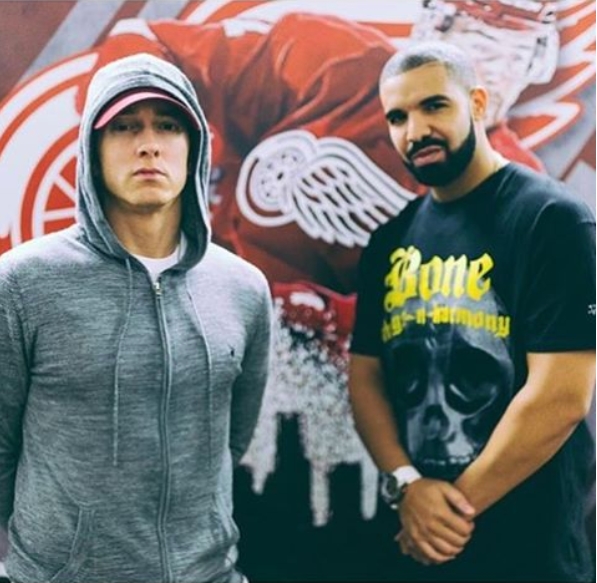 Os rapper norte-americanos Drake e Eminem