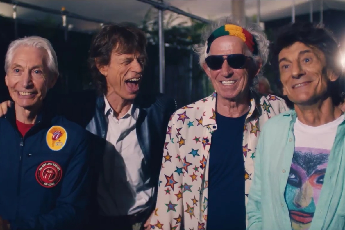 Cena do trailer do documentário The Rolling Stones Olé Olé Olé!: A Trip Across Latin America, que registra a turnê dos Rolling Stones pela América Latina em 2016