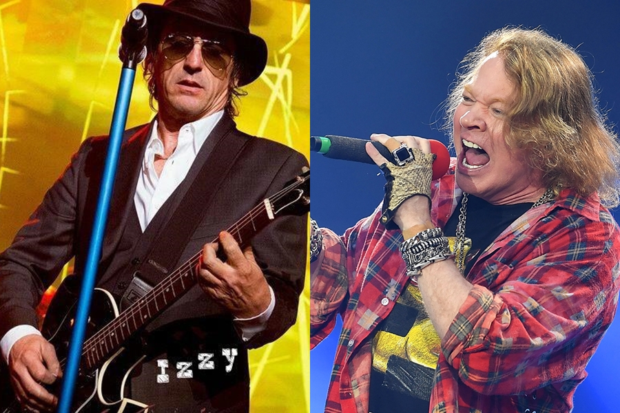 Izzy Stradlin, ex-guitarrista, e Axl Rose, vocalista, do Guns N' Roses