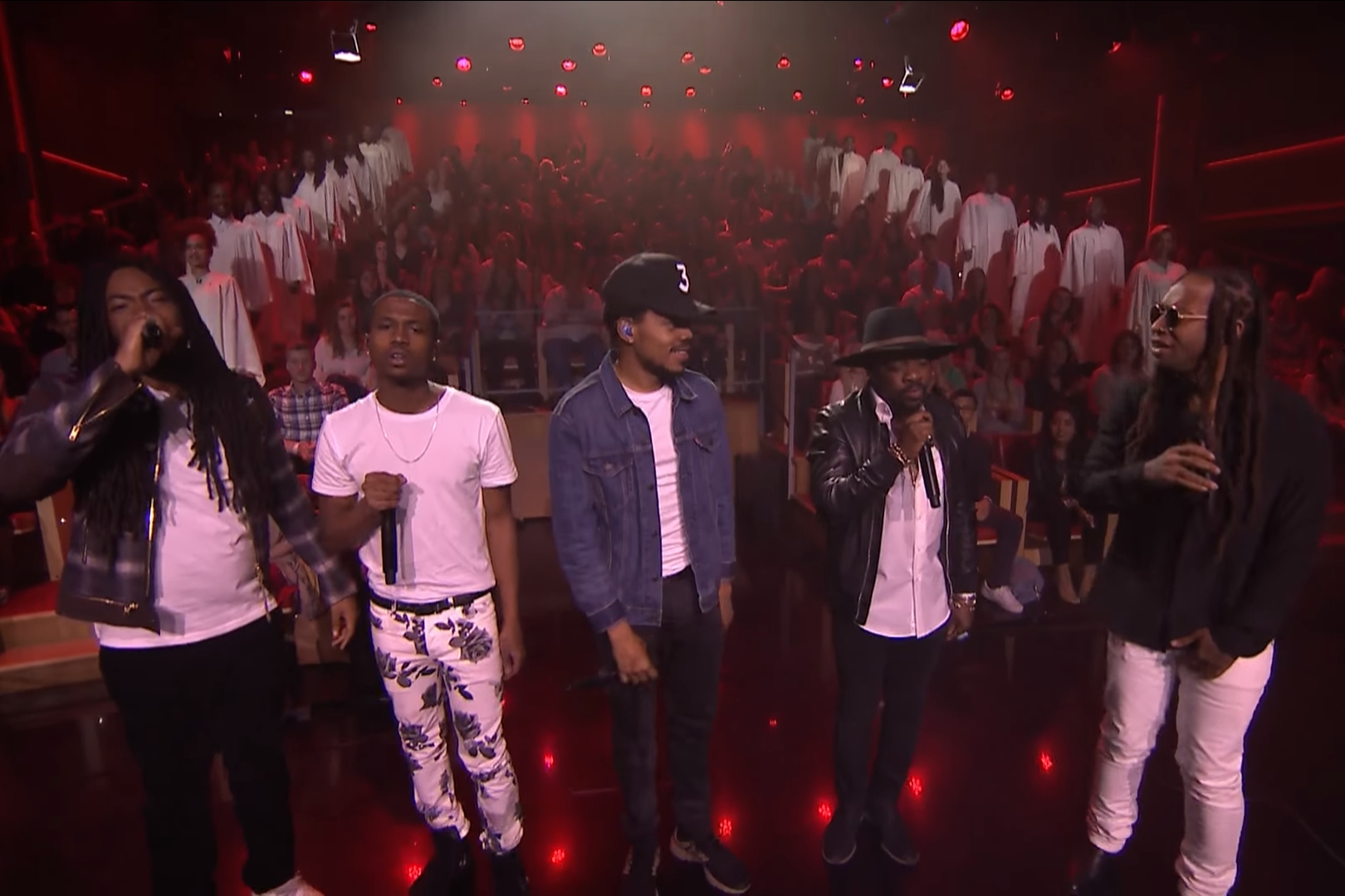 Chance the Rapper durante performance no programa de Jimmy Fallon, em 2016