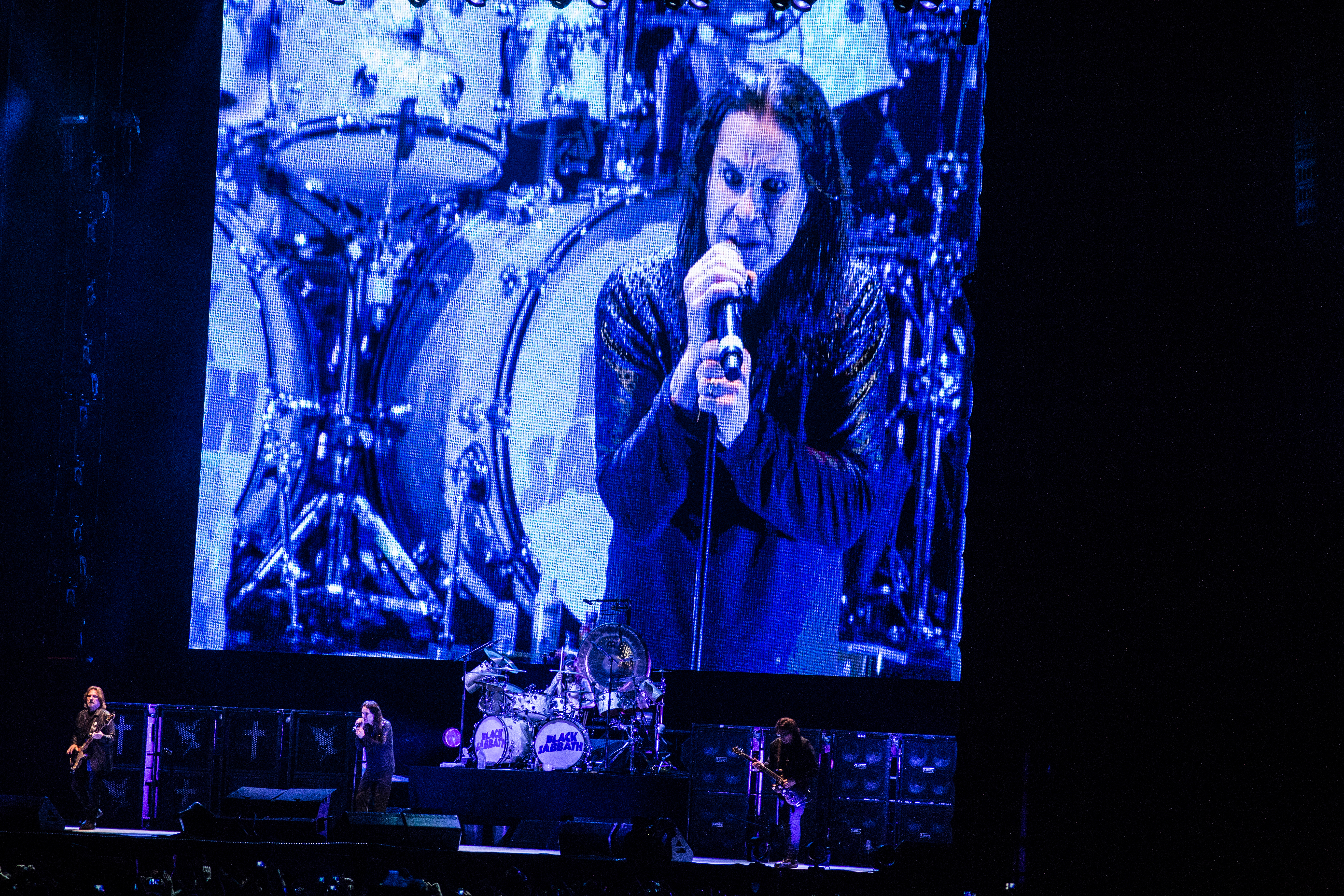 Black Sabbath na apresentação do último domingo, 4, no Estádio do Morumbi, em São Paulo, com a última turnê da carreira
