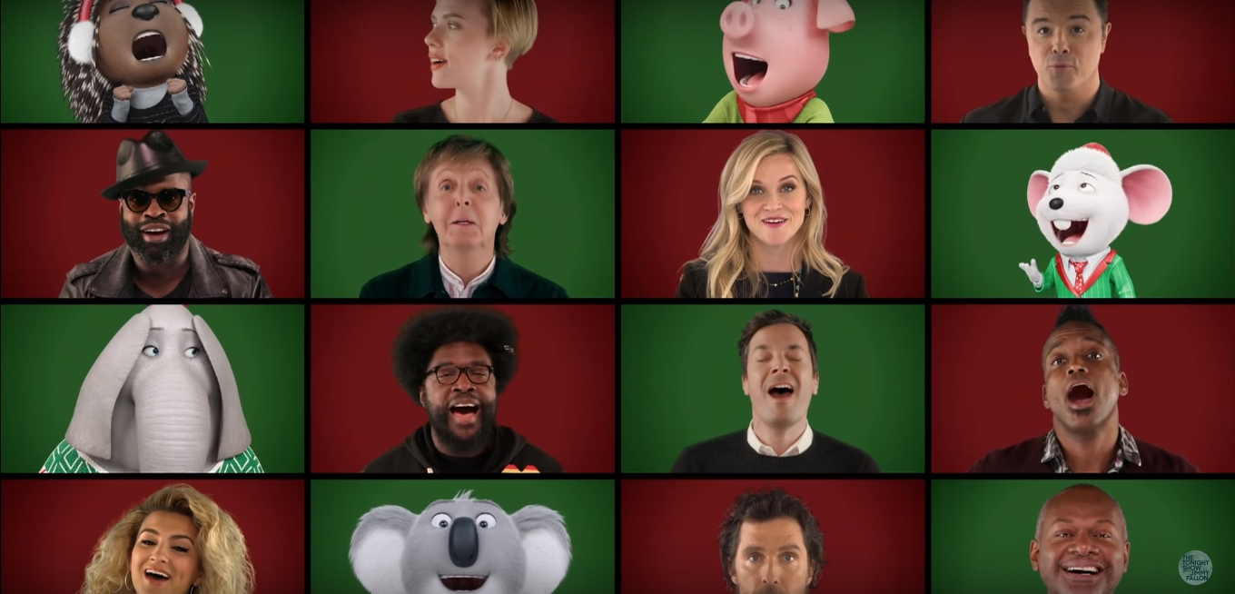 Paul McCartney e elenco de Sing: Quem Canta Seus Males Espanta cantaram “Wonderful Christmastime” no The Tonight Show