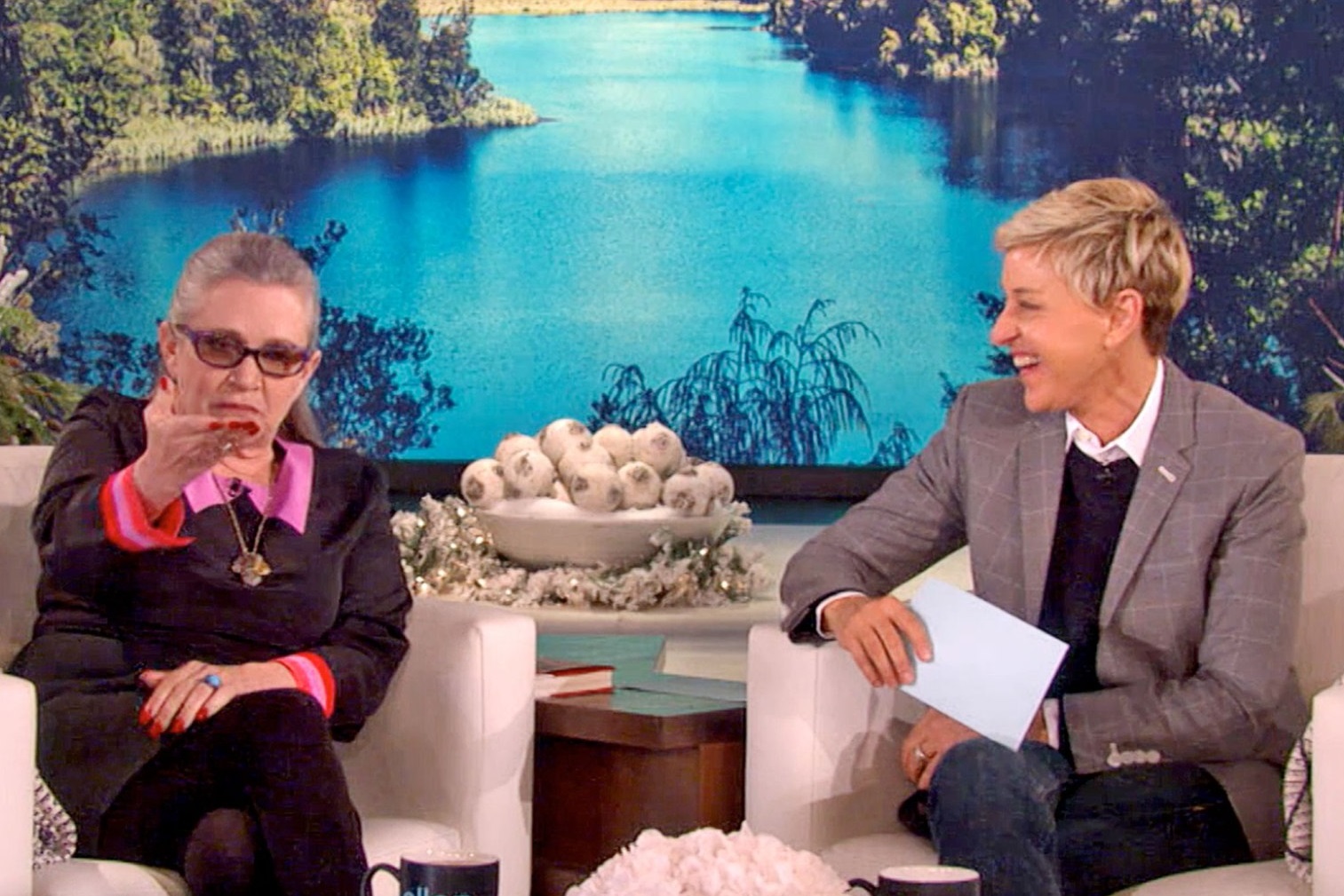 Carrie Fisher no programa de Ellen DeGeneres