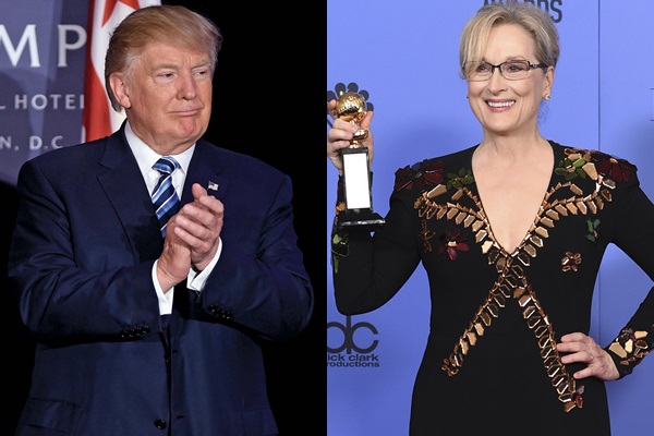 "Uma das atrizes mais superestimadas de Hollywood", disse Trump em resposta ao discurso incisivo de Meryl Streep durante a cerimônia do Globo de Ouro