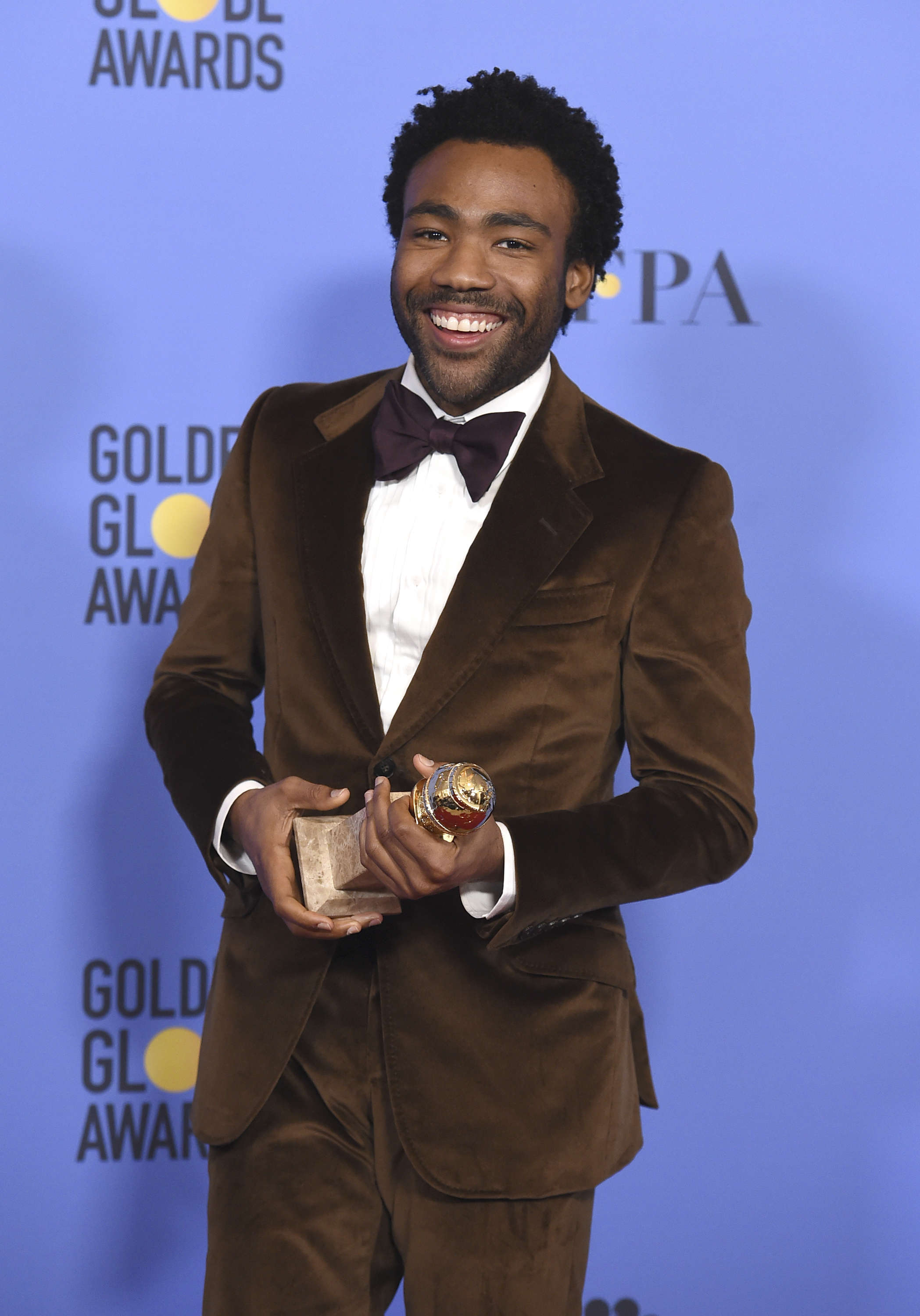 Donald Glover na cerimônia de entrega dos prêmios Globo de Ouro 2017