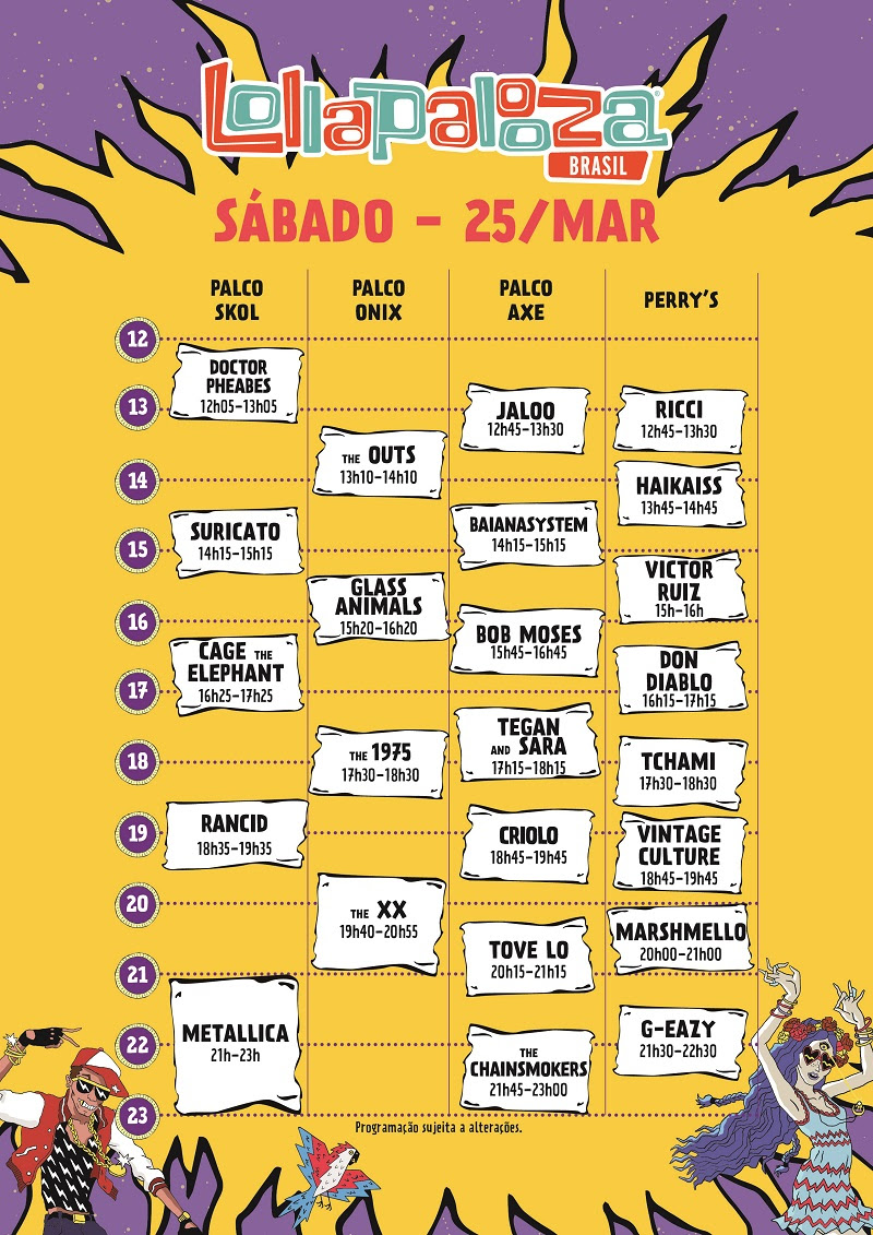 Lollapalooza 2017 - horários