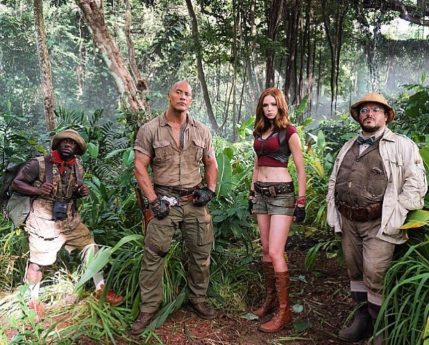 Kevin Hart, The Rock, Karen Gillan e Jack Black em Jumanji