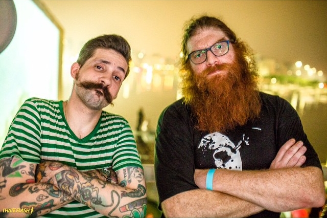 Fernando Oliveira (banjo e bandolim) do RATS e Jimmy London do Matanza