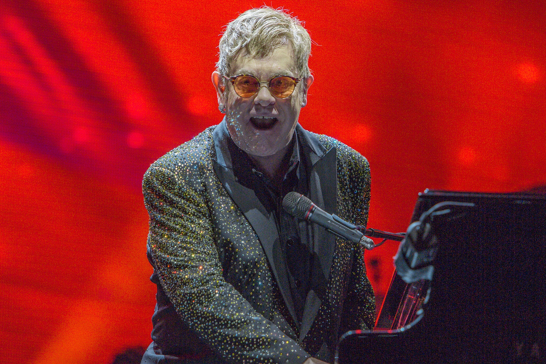 Elton John em show no Allianz Parque, em São Paulo