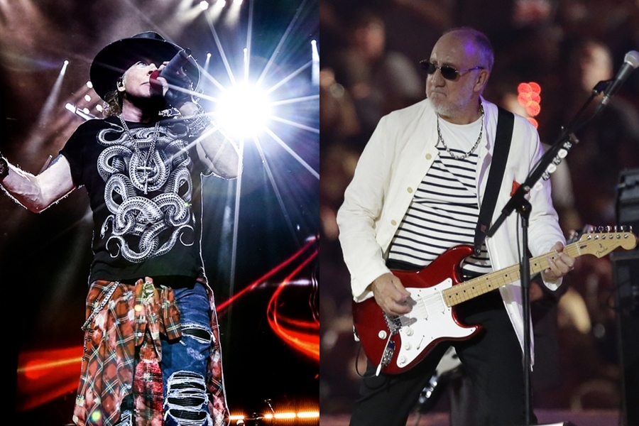 Axl Rose, do Guns N' Roses, e Pete Townshend, do The Who