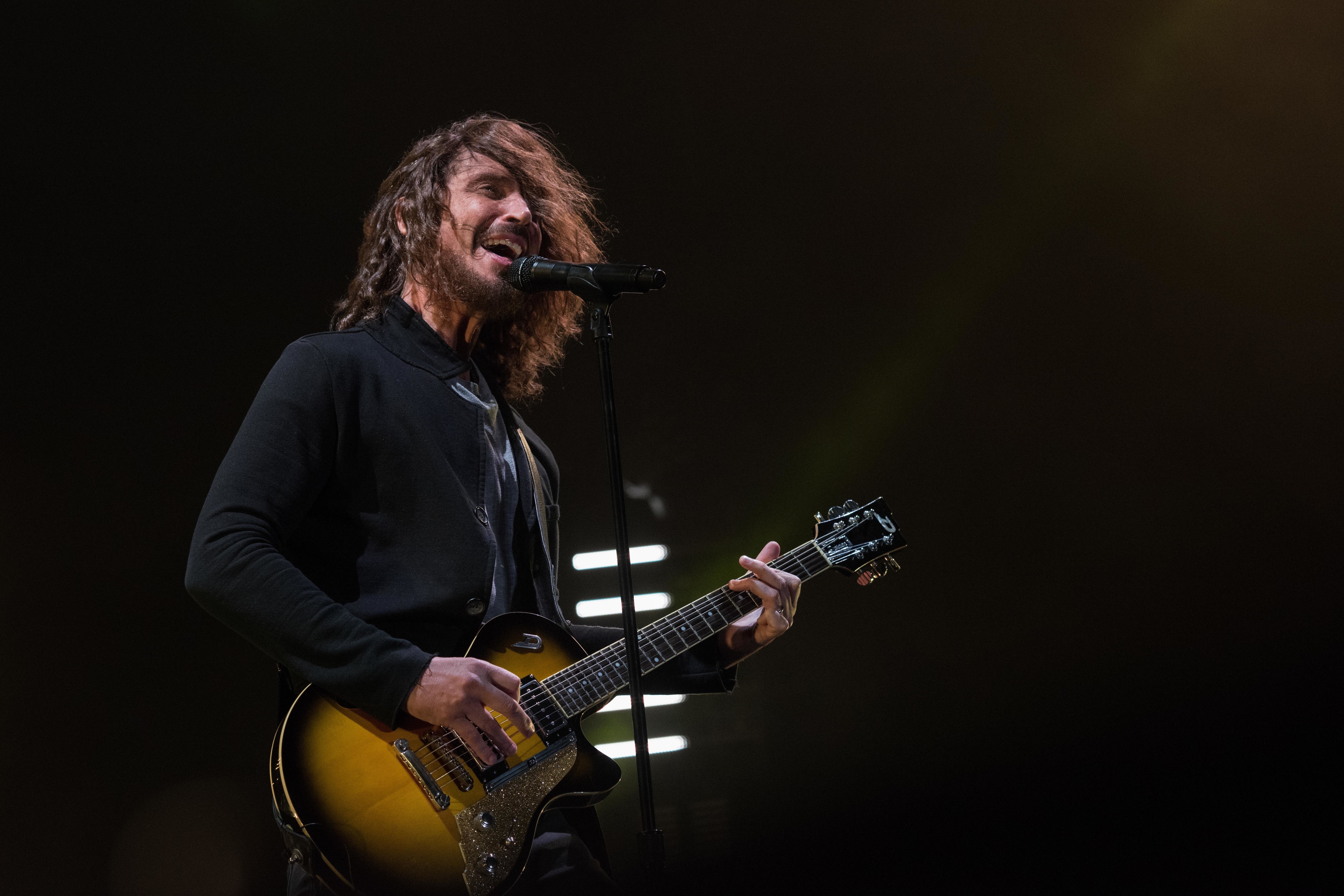 Chris Cornell durante show do Soundgarden no Welcome to Rockville Festival, em Jacksonville, Estados Unidos