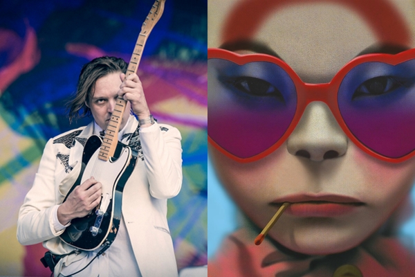 Win Butler, vocalista do Arcade Fire e Noodle, integrante virtual do Gorillaz