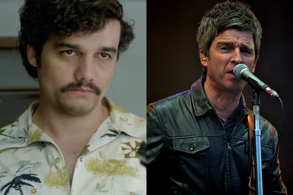 O ator Wagner Moura e o cantor e guitarrista Noel Gallagher