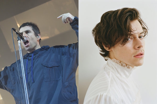 Liam Gallagher, ex-vocalista do Oasis, e Harry Styles, antigo integrante do One Direction