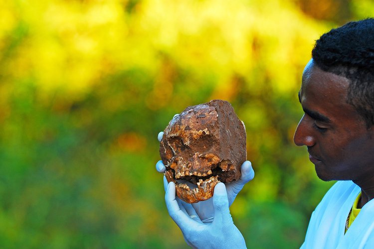 Foto que integra a exposição Seriam os Piauienses da Serra da Capivara os Homens Mais Antigos das Américas?