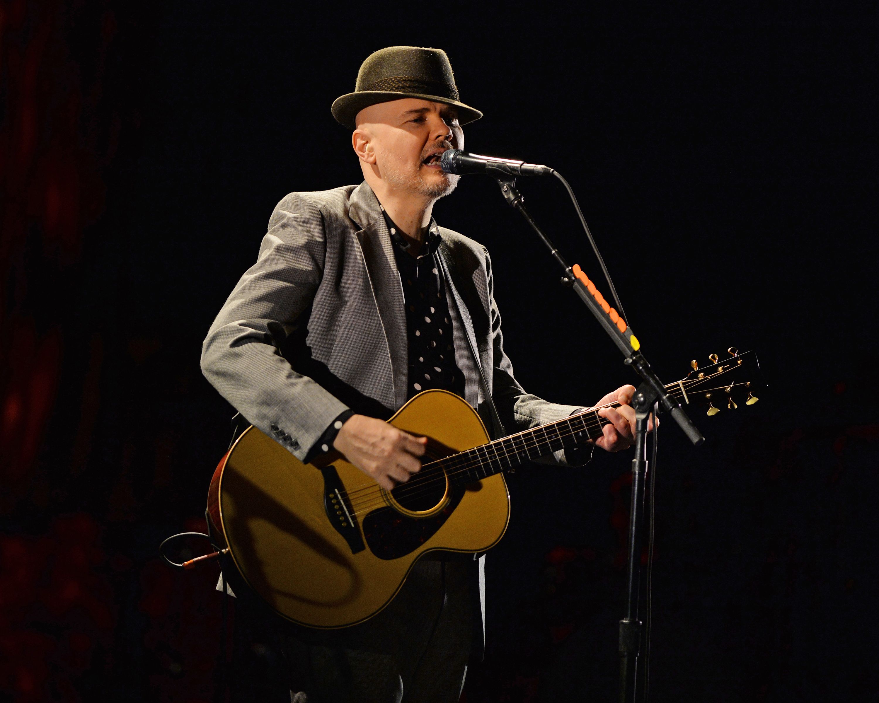 Billy Corgan durante apresentação do Smashing Pumpkins nos Estados Unidos, em 2016