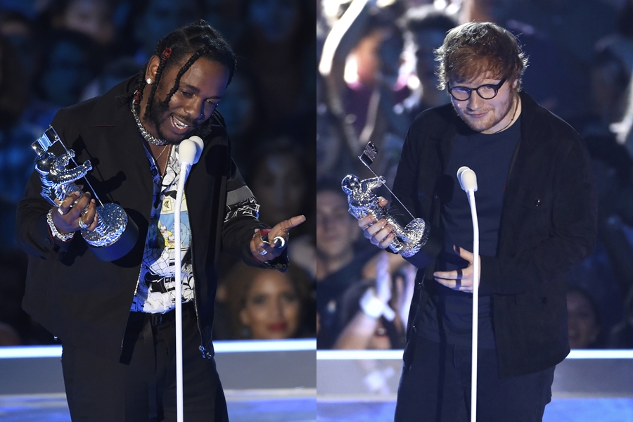Kendrick Lamar e Ed Sheeran no VMA 2017