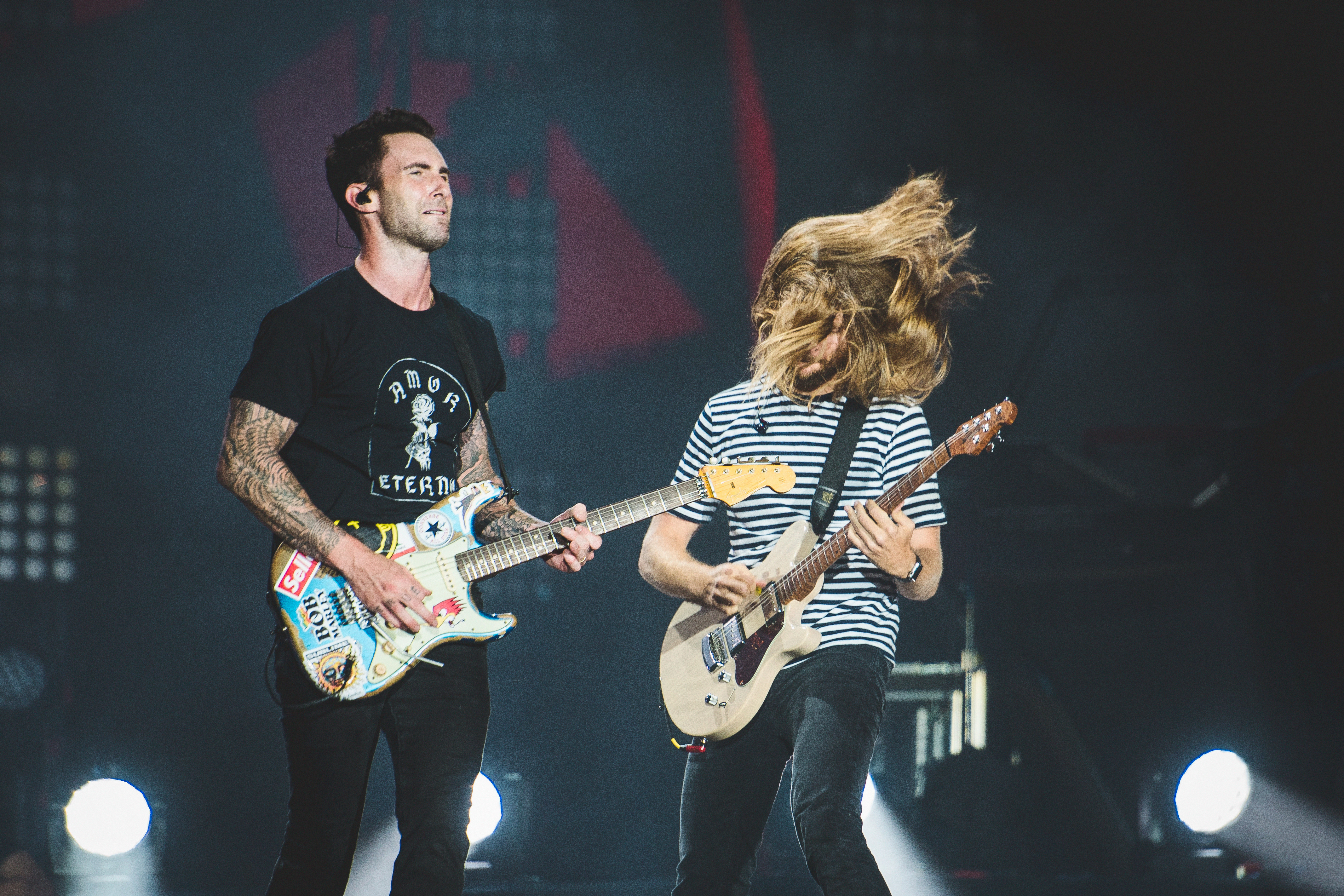 Maroon 5 durante show no Rock in Rio 2017