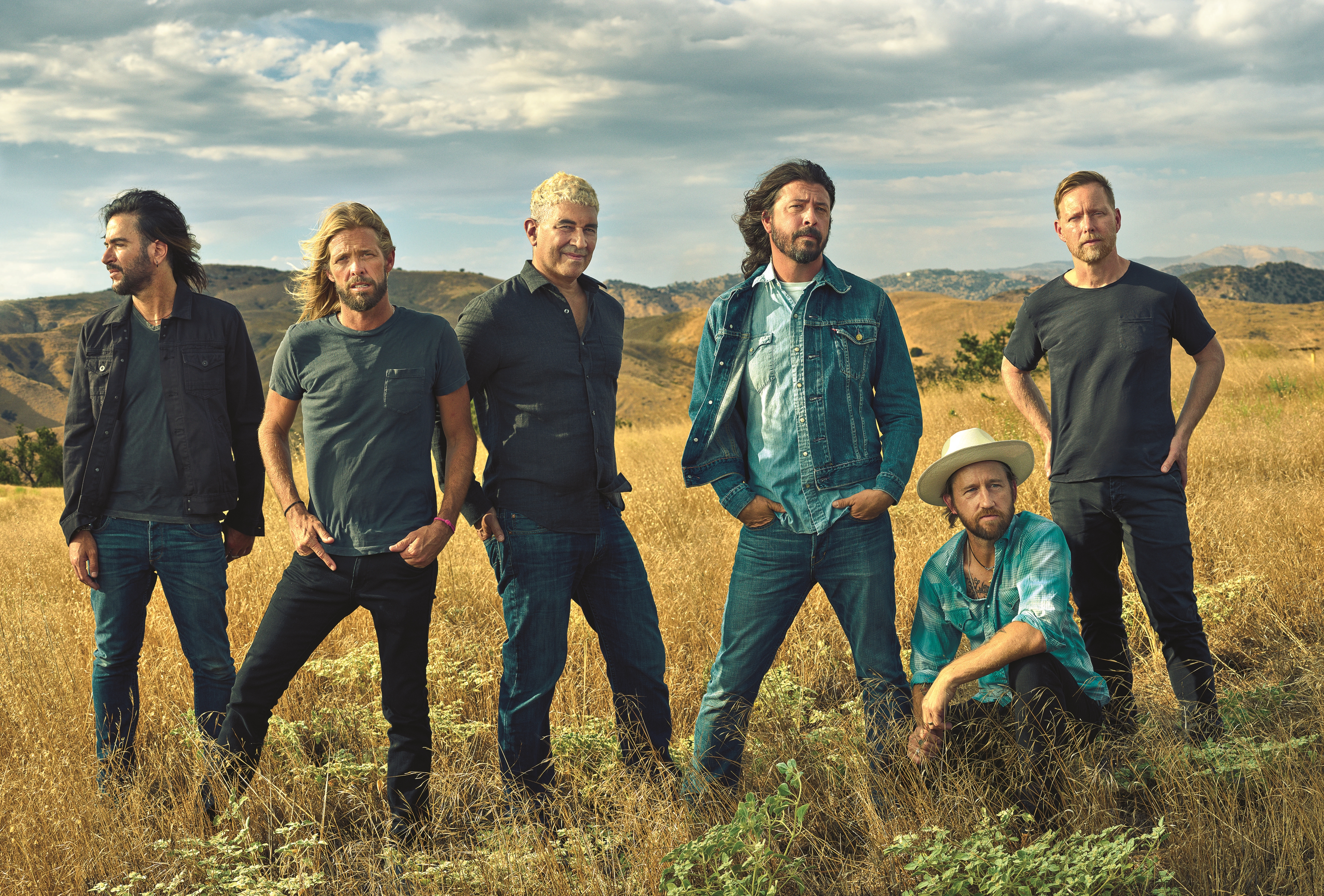 Banda do Tio Dave  (Da esq. para a dir.) Rami Jaffee, Taylor Hawkins, Pat Smear, Grohl, Chris Shiflette Nate Mendel