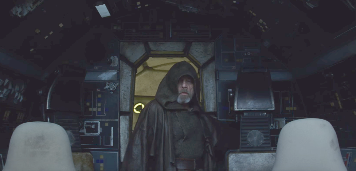 Mark Hamill como Luke Skywalker em cena de Star Wars: Os Últimos Jedi (2017)