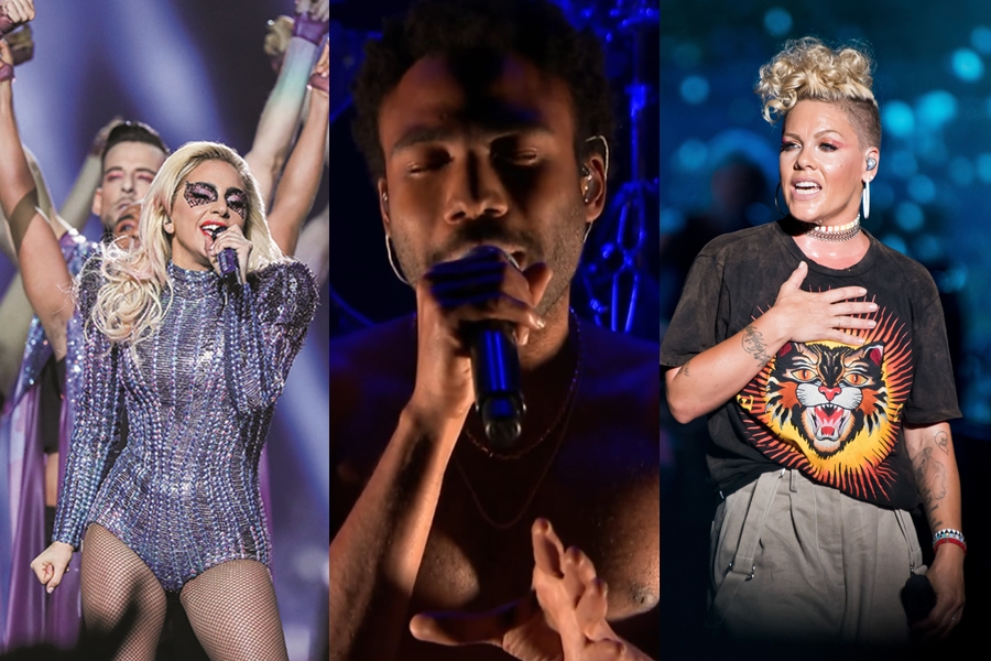 Lady Gaga, Childish Gambino e Pink.