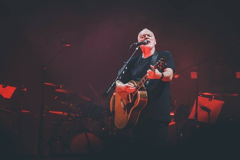 David Gilmour, ex-guitarrista do Pink Floyd, durante show no Allianz Parque, em São Paulo, em 2015
