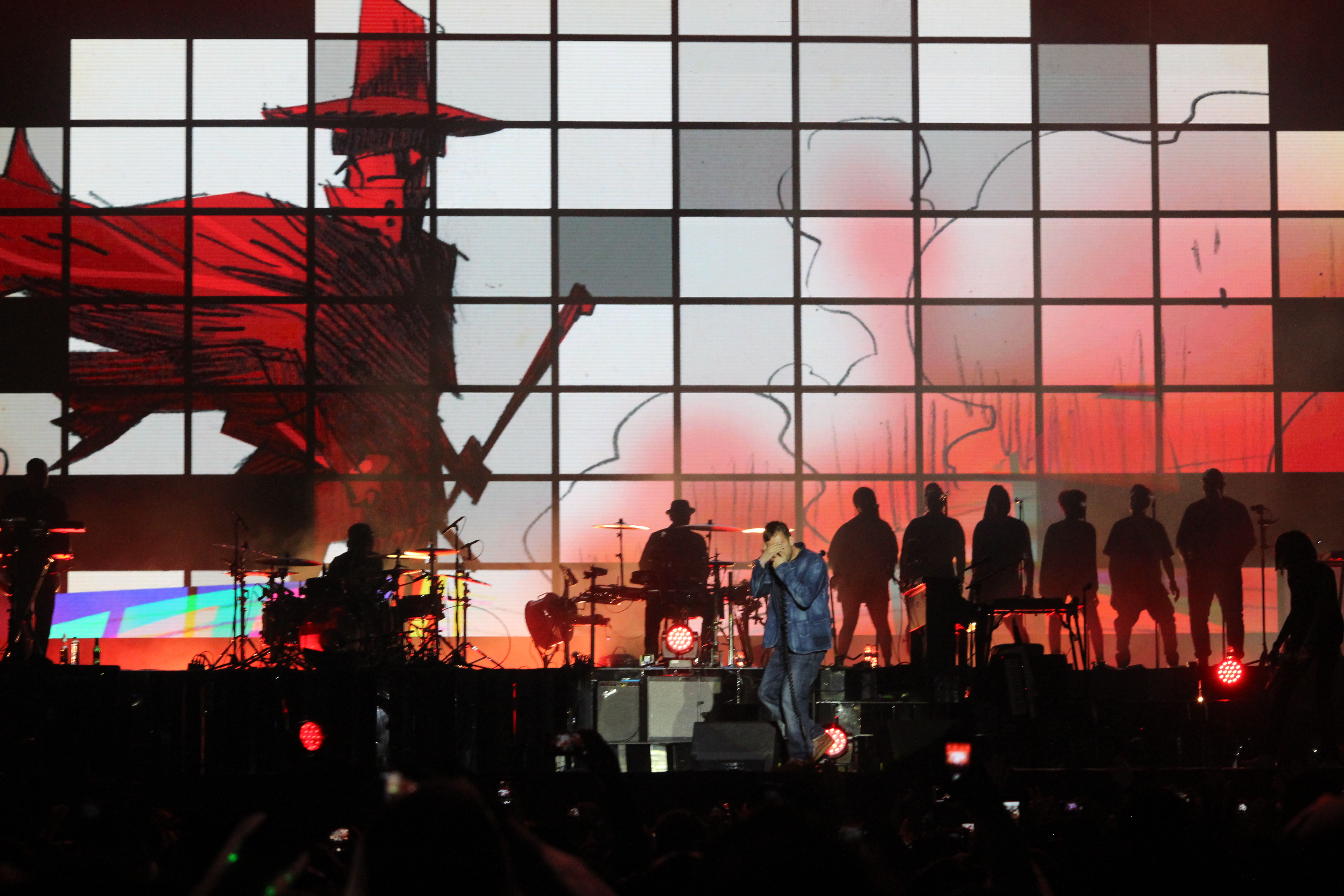 Gorillaz no Jockey Club, em SP, em 30 de março de 2018