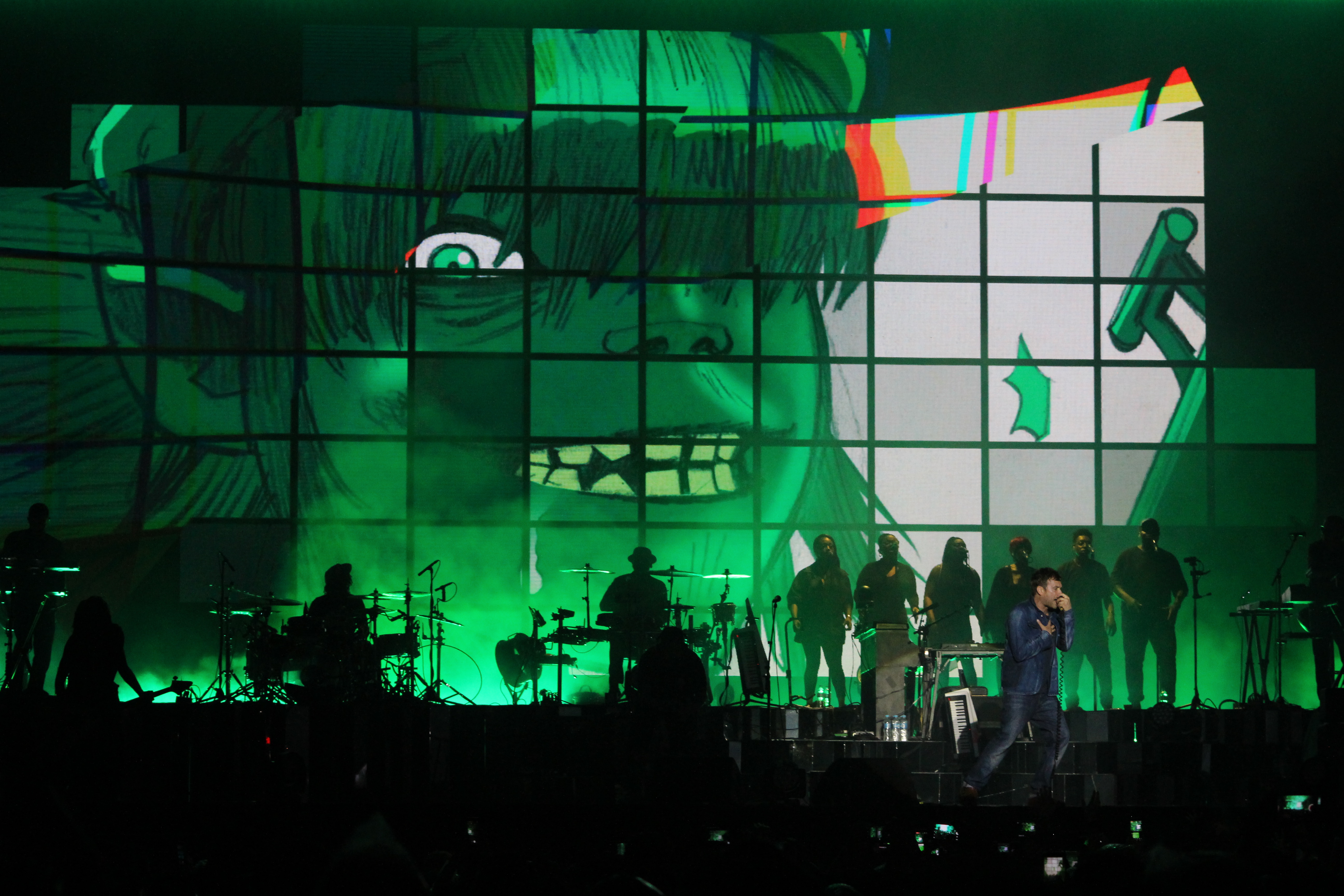 Gorillaz no Jockey Club, em SP, em 30 de março de 2018