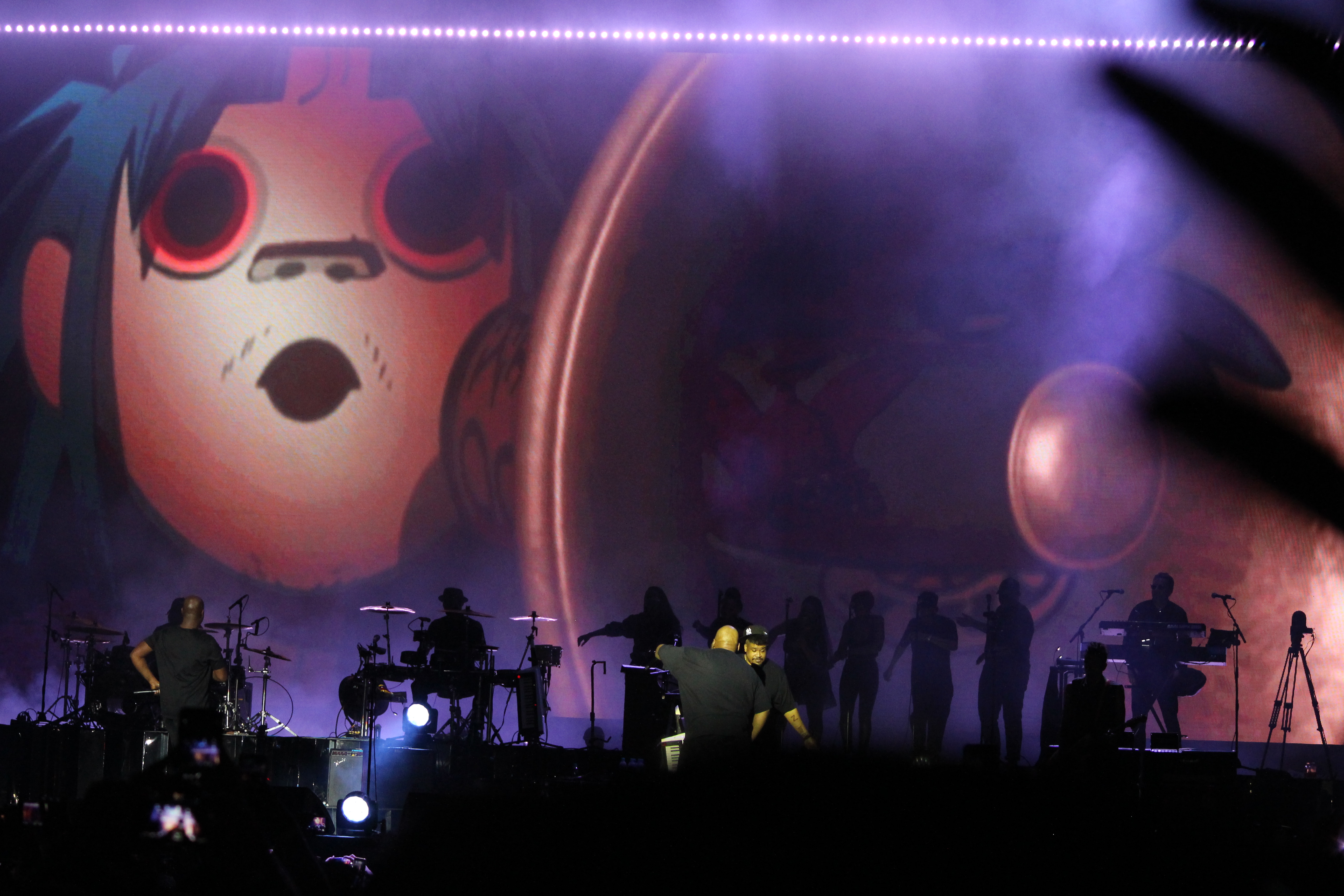 Gorillaz no Jockey Club, em SP, em 30 de março de 2018