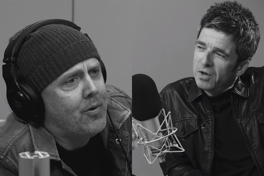 Lars Ulrich, baterista do Metallica, e Noel Gallagher, ex-Oasis, em entrevista na rádio da Apple Music, a Beats 1