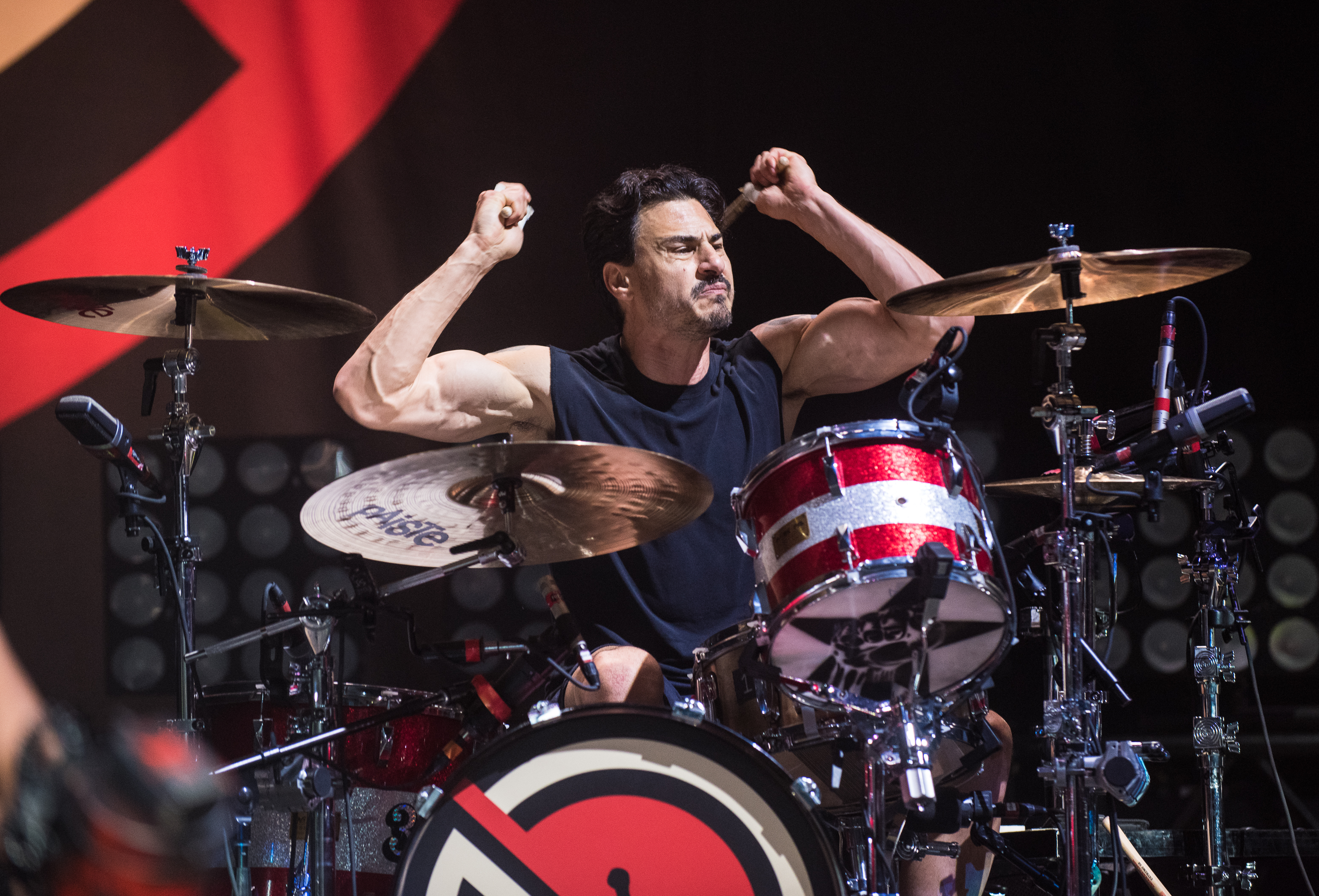 O baterista Brad Wilk (ex-Rage Against Machine e Audioslave) durante show do supergrupo Prophets of Rage