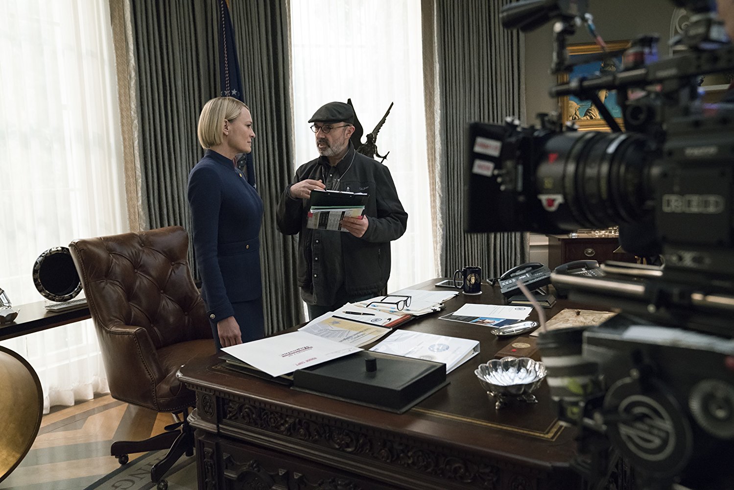 Robin Wright no set de House of Cards