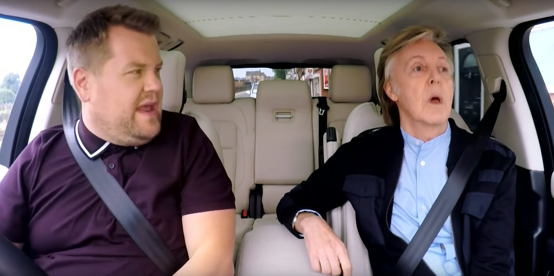 James Corden e Paul McCartney no quadro “Carpool Karaoke”