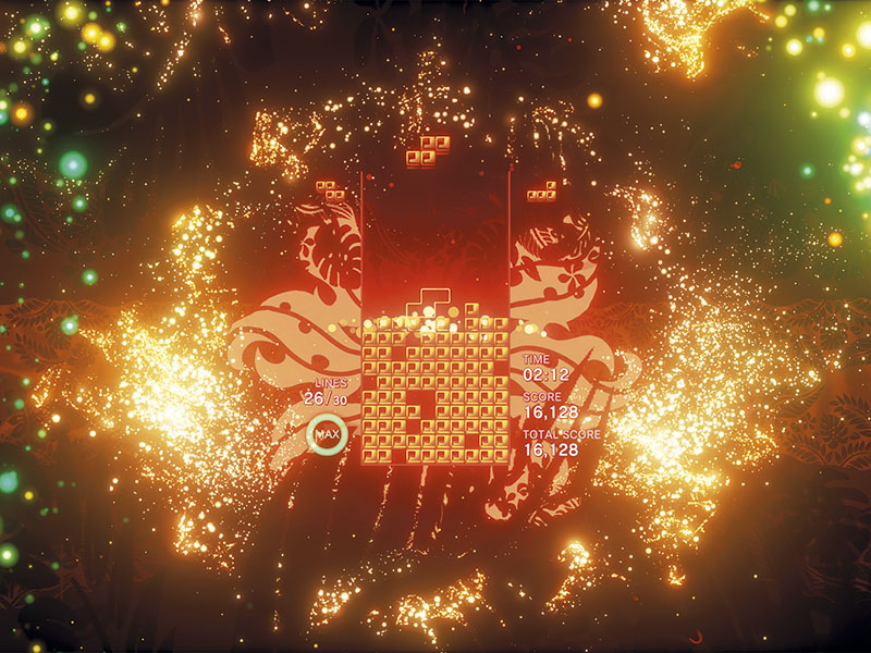 Criatura e Criador  Uma tela do Tetris turbinado, que nasceu da mente de Mizuguchi