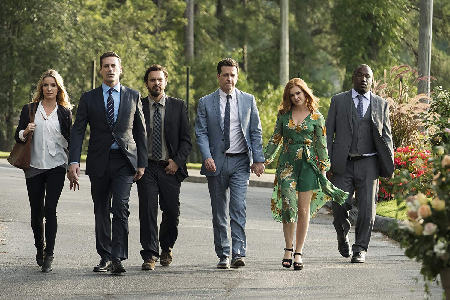 Annabelle Wallis, Jon Hamm,  Jake Johnson, Ed Helms, Isla Fisher e Hannibal Buress no filme Te Peguei!
