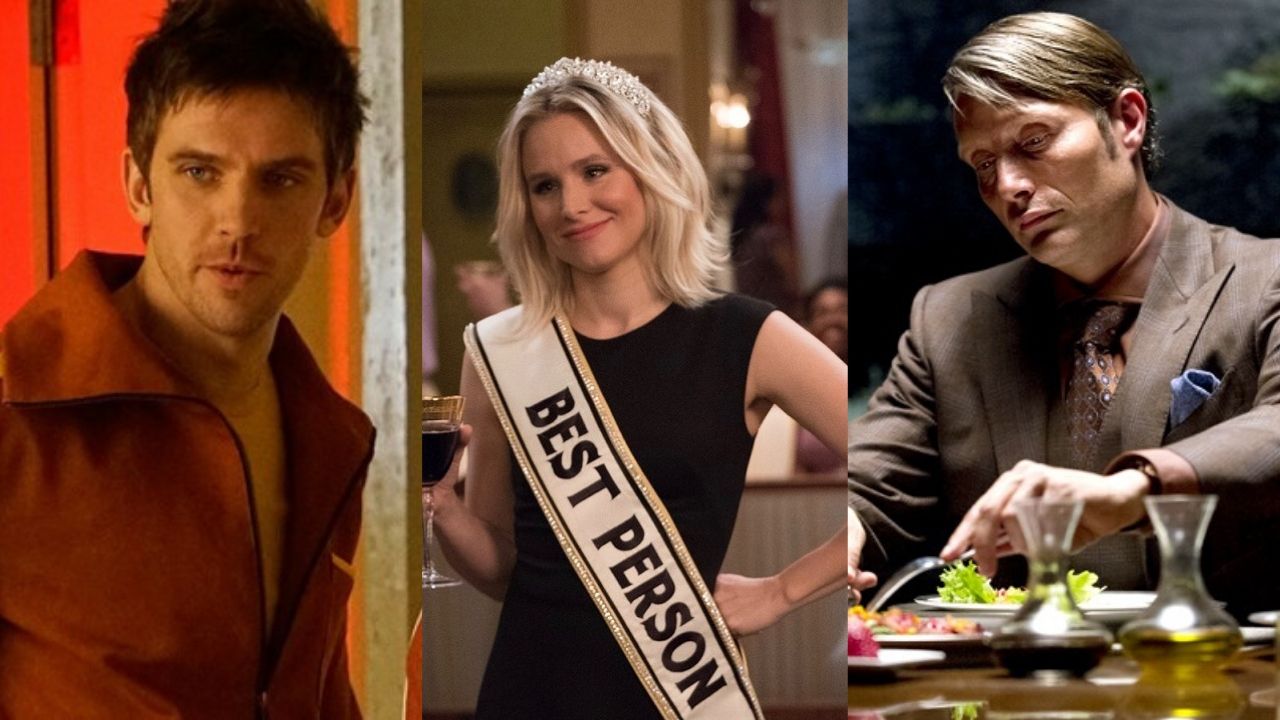 Legion, The Good Place e Hannibal (Foto 1: Divulgação/ Foto 2: Reprodução/ Foto 3: Divulgação/ EW)