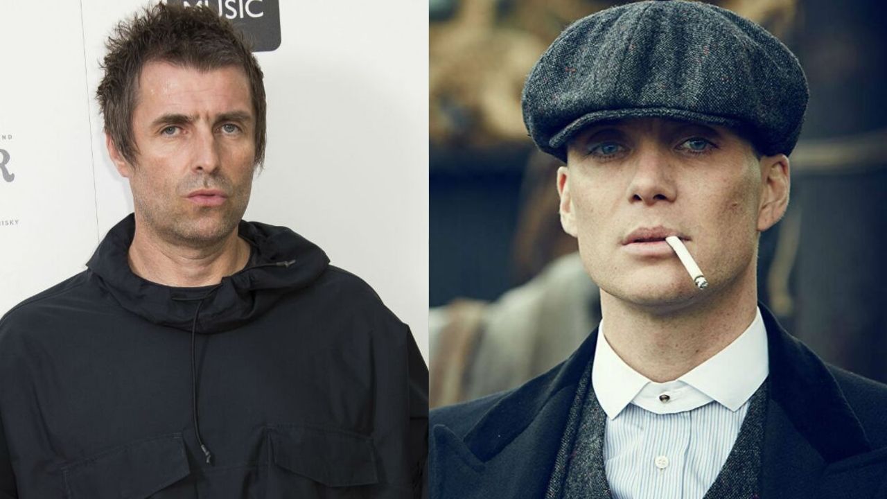 Liam Gallagher e  Cillian Murphy em Peaky Blinders (Foto 1: Joel Ryan / Invision AP/ Foto 2: Divulgação)
