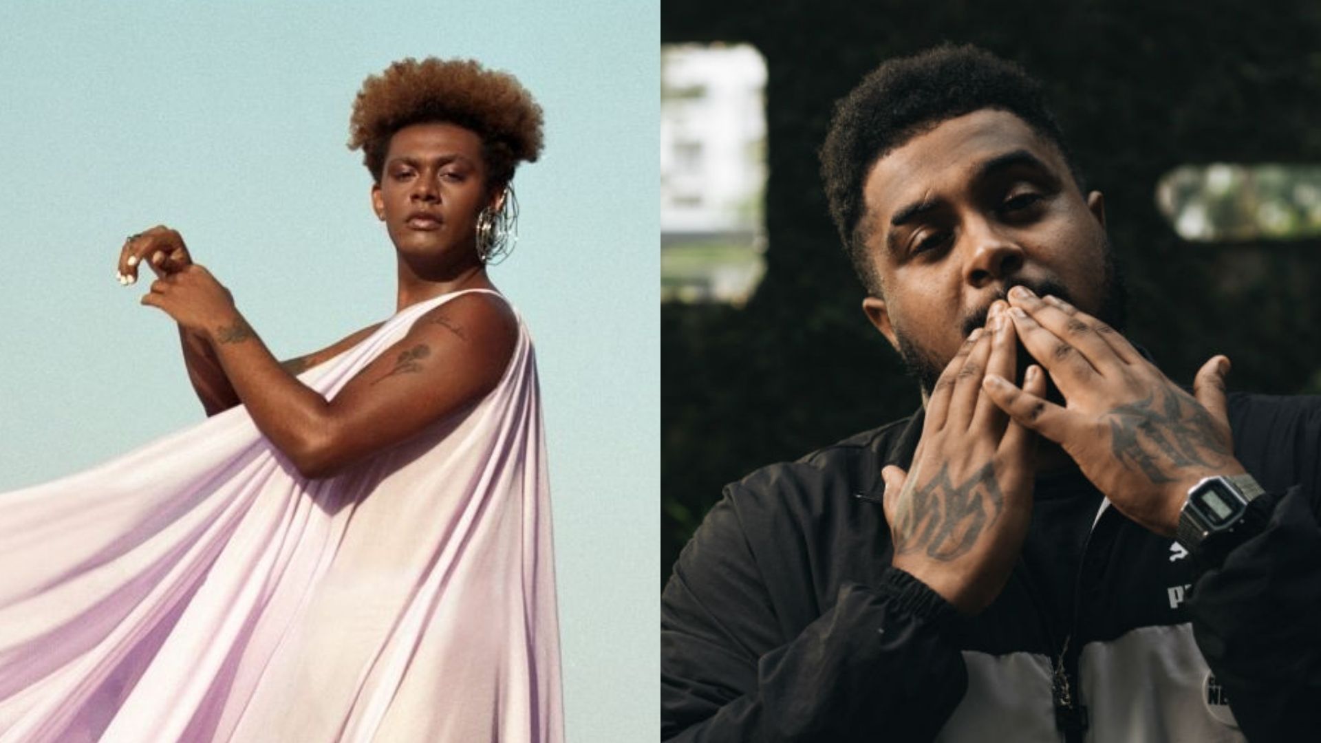 Liniker (Foto: Caroline Lima) e Baco Exu do Blues (Foto: Alex Takaki)