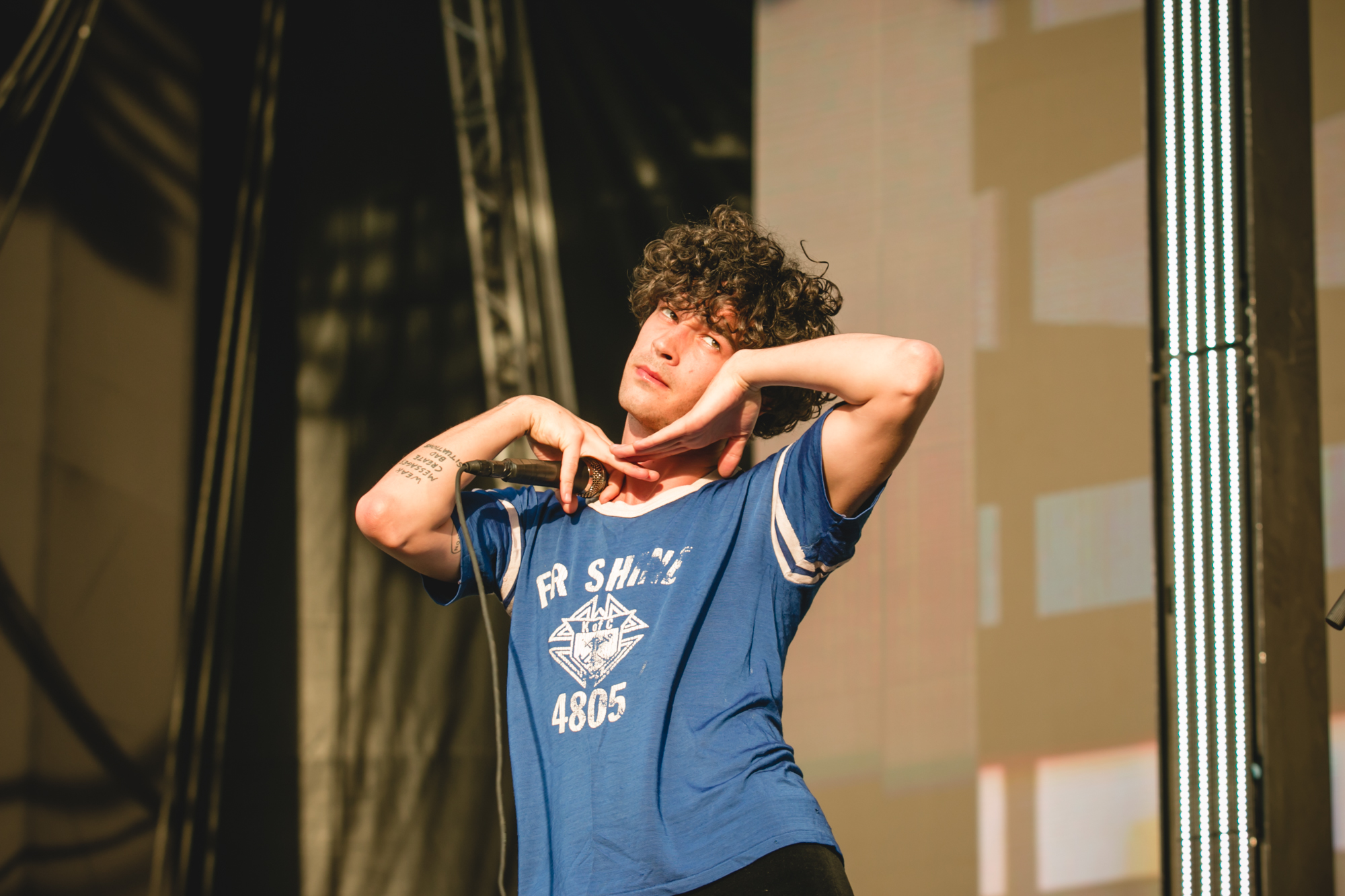 Matthew Healy, vocalista do The 1975, no Lollapalooza 2019 (Foto: Thiago Almeida)