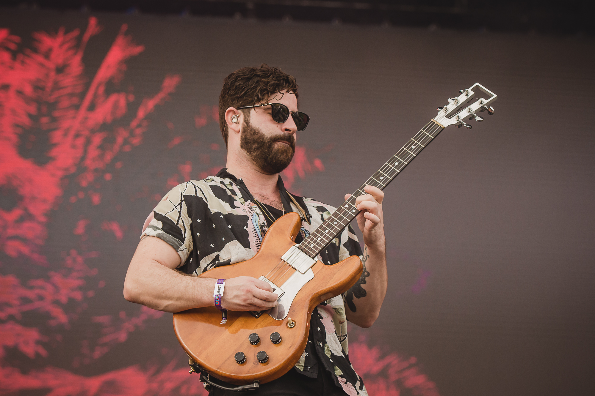Yannis Philippakis, do Foals, no Lollapalooza 2019 (Foto: Camila Cara)