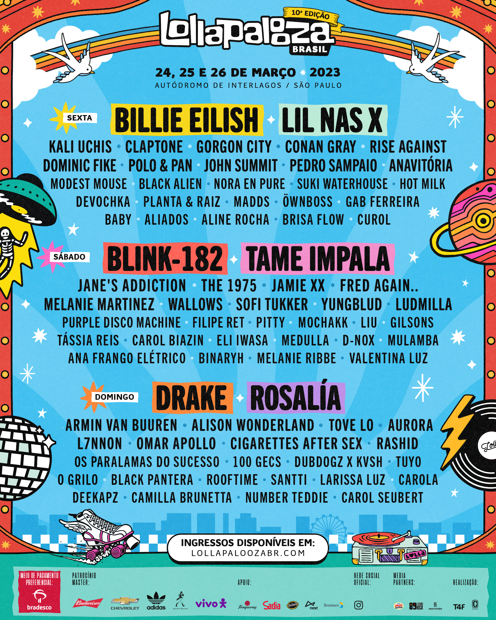 Line-up Lollapalloza Brasil 2023