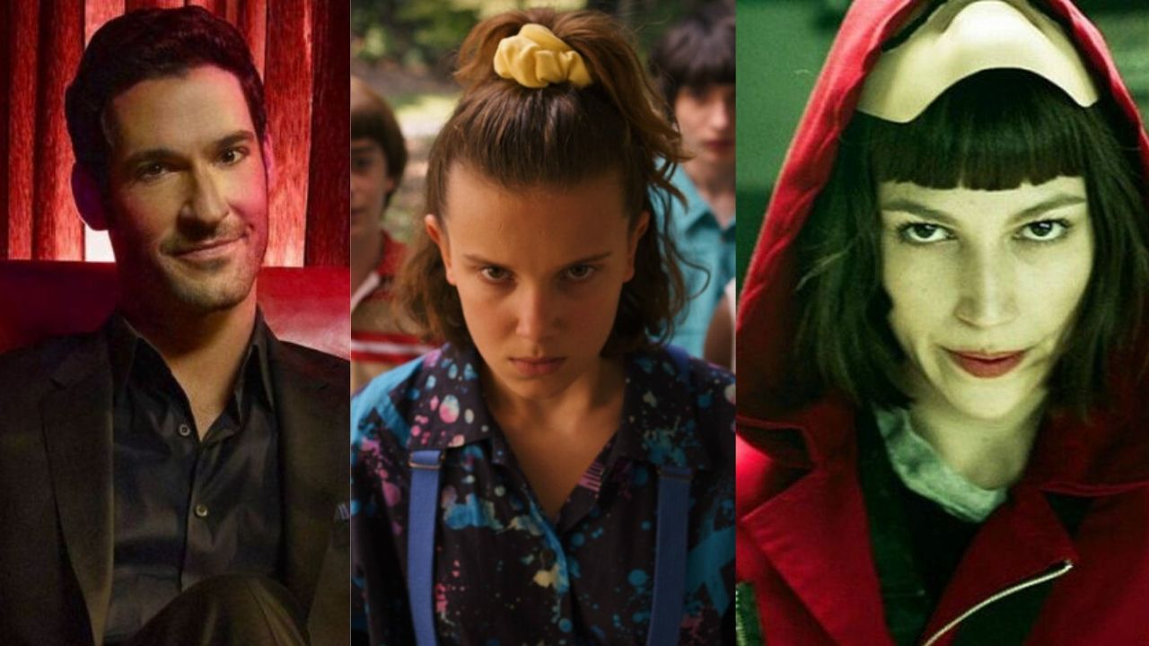 Lucifer, Stranger Things e La Casa de Papel (Foto 1: Reprodução/ Foto 2: Reprodução/ Foto 3: Reprodução)