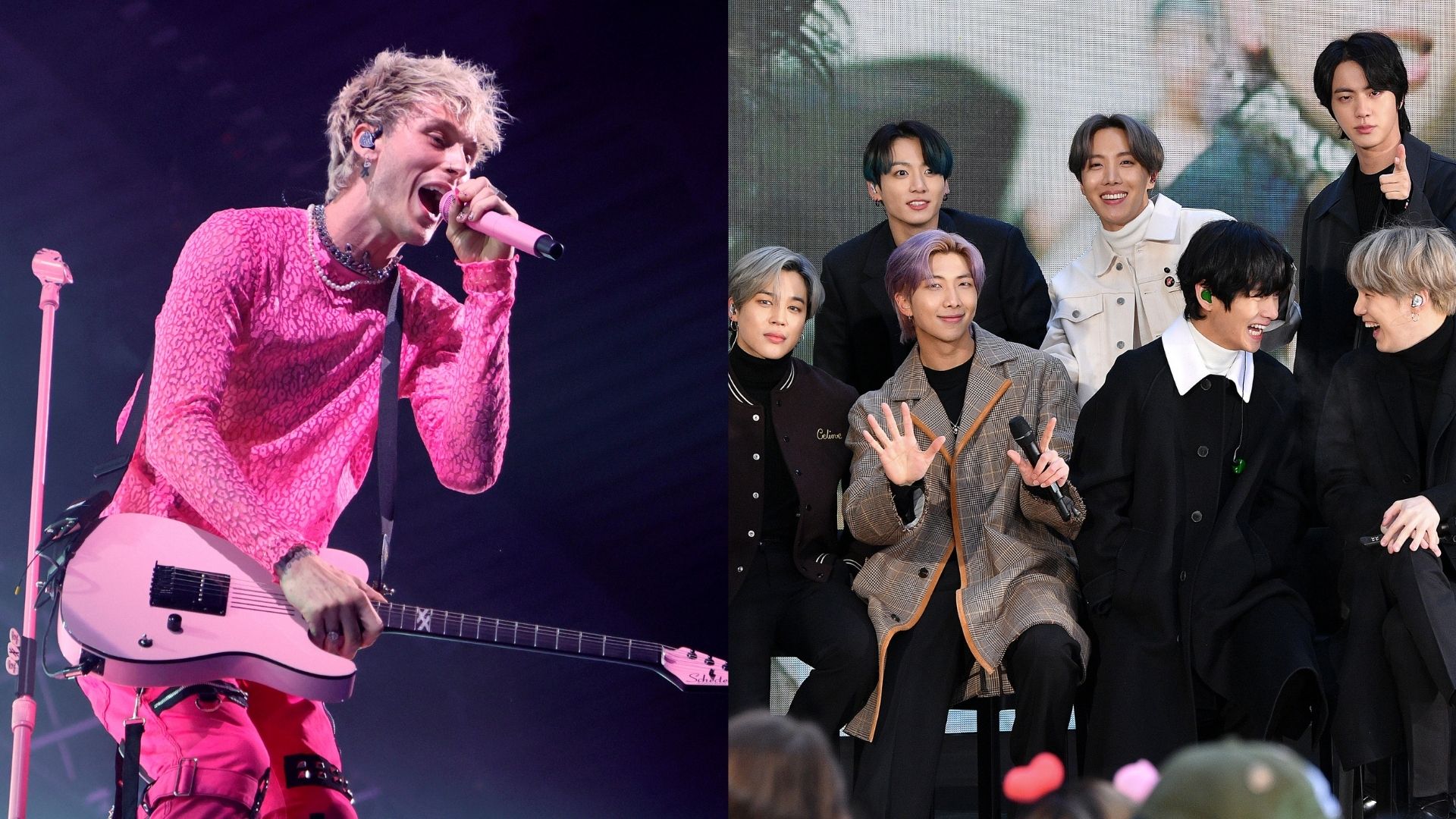 Machine Gun Kelly (Foto: Ethan Miller / Getty Images), BTS (Foto: Dia Dipasupil / Getty Images)