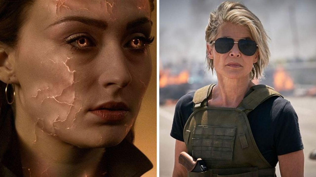 Fênix Negra (Foto: Reprodução) e Linda Hamilton (Foto: Divulgação)