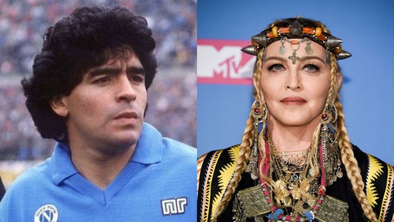 Diego Maradona (Foto: Divulgação) e Madonna (Foto: Evan Agostini/Invision/AP)